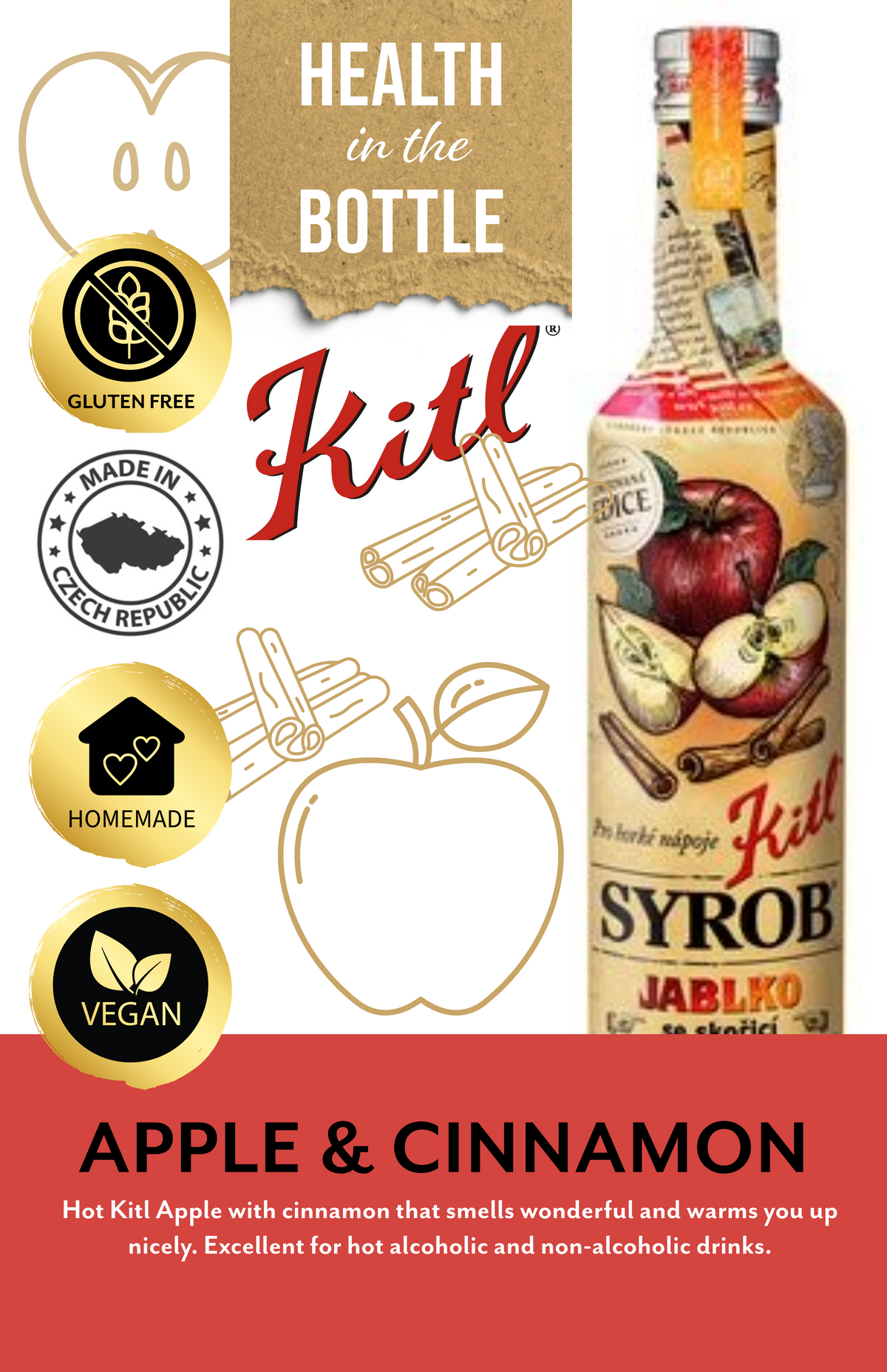 KITL SYROB APPLE WITH CINNAMON 500ml